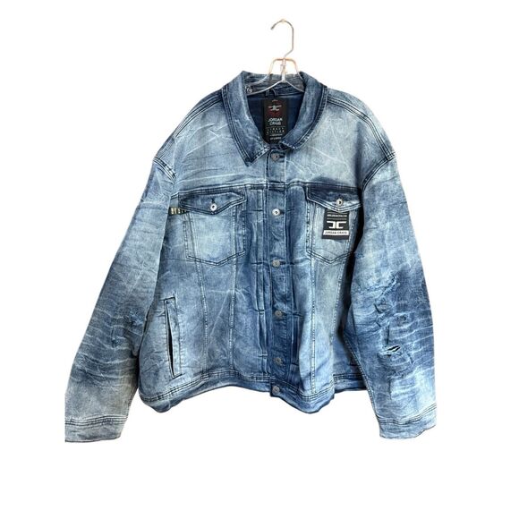 JORDAN CRAIG Other - JORDAN CRAIG Mens Distressed / Stretch Denim  Jacket Deep Blue   (Blue Wash) Sz